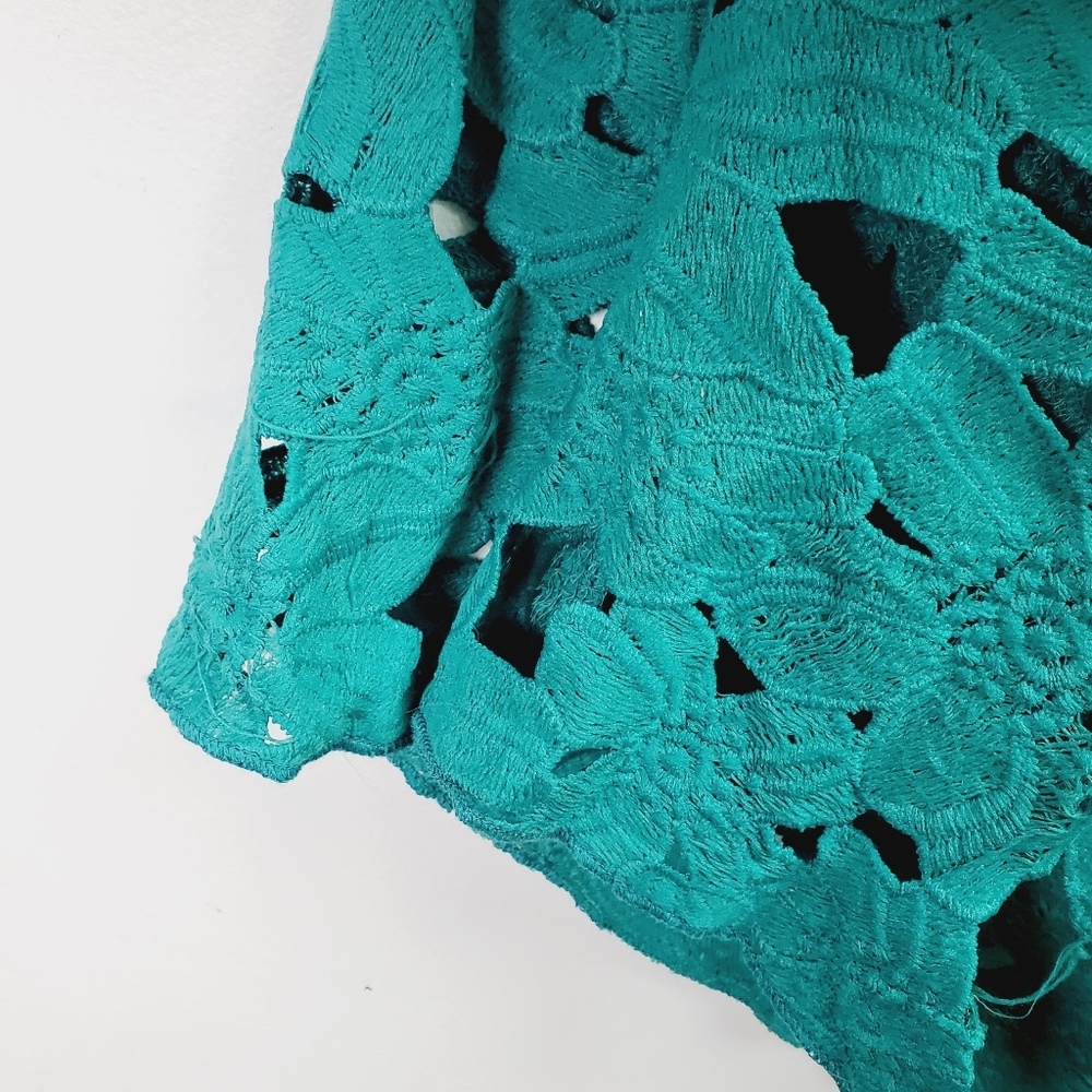 Oshoplive Teal Floral Cut-out Bodycon Maxi Dress L - Picture 2 of 6